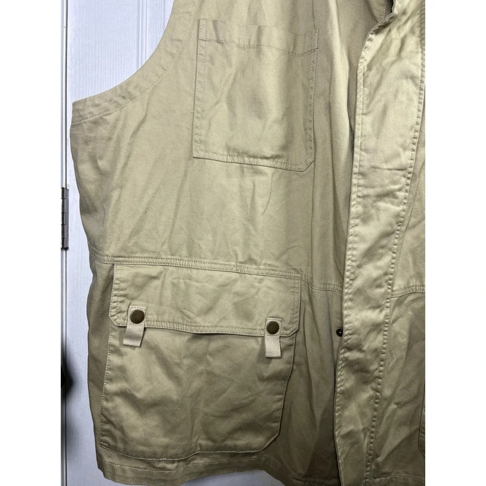 Boulder Creek Trading Company Mens 6XL Big Khaki Utility Cargo Fishing Vest Tan